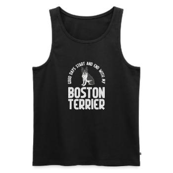 Boston Terrier Gifts - Männer Premium Bio Tank Top - Schwarz - Vorne - AI Model Male 178 light (178cm)