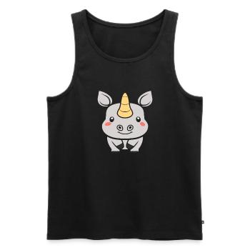 rhinoceros - Men's Premium Organic Tank Top - black - Front - Michal (187cm)