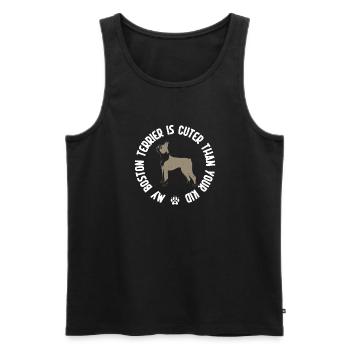 Boston Terrier Gifts - Männer Premium Bio Tank Top - Schwarz - Vorne - Michal (187cm)