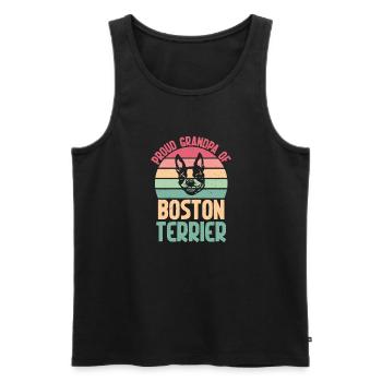 Boston Terrier Gifts - Männer Premium Bio Tank Top - Schwarz - Vorne - Michal (187cm)