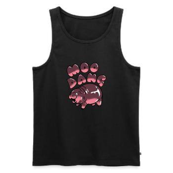 MOO DENG - Men's Premium Organic Tank Top - black - Front - AI Model Male 178 light (178cm)