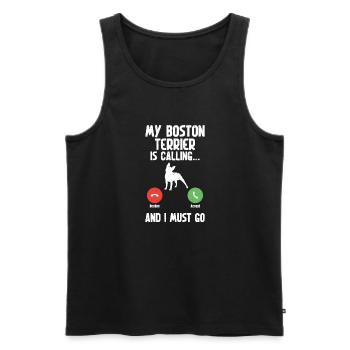 Boston Terrier Gifts - Männer Premium Bio Tank Top - Schwarz - Vorne - Michal (187cm)