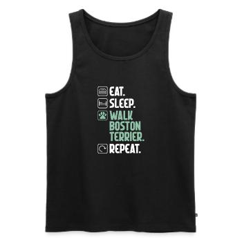 Boston Terrier Gifts - Männer Premium Bio Tank Top - Schwarz - Vorne - Michal (187cm)
