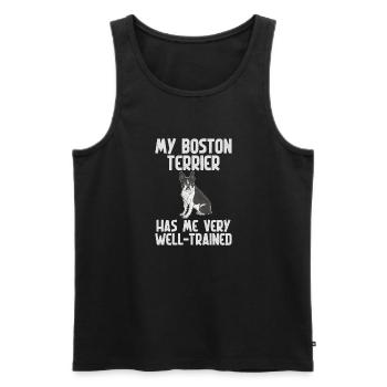 Boston Terrier Gifts - Männer Premium Bio Tank Top - Schwarz - Vorne - AI Model Male 178 light (178cm)