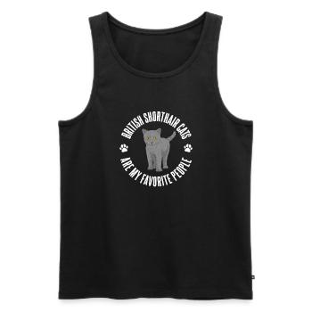 British Shorthair Gifts - Männer Premium Bio Tank Top - Schwarz - Vorne - AI Model Male 178 light (178cm)
