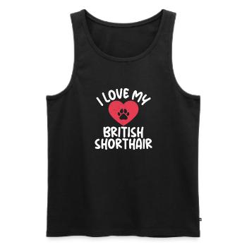 British Shorthair Gifts - Männer Premium Bio Tank Top - Schwarz - Vorne - AI Model Male 178 light (178cm)
