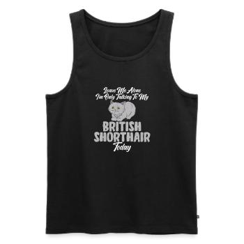 British Shorthair Gifts - Männer Premium Bio Tank Top - Schwarz - Vorne - AI Model Male 178 light (178cm)