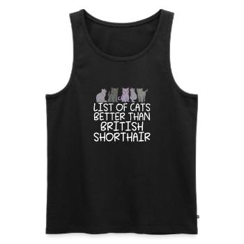 British Shorthair Gifts - Männer Premium Bio Tank Top - Schwarz - Vorne - AI Model Male 178 light (178cm)