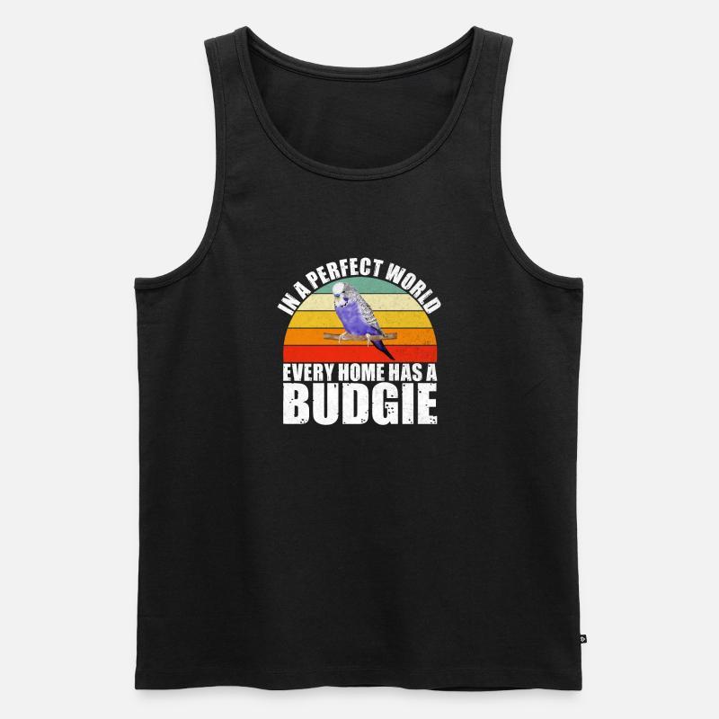 Budgie Gift - Männer Premium Bio Tank Top - Schwarz