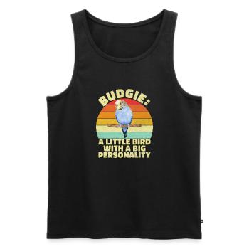 Budgie Gift - Männer Premium Bio Tank Top - Schwarz - Vorne - Michal (187cm)