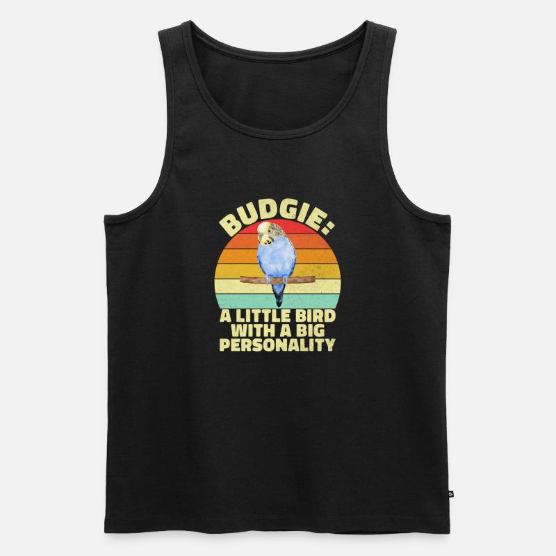 Budgie Gift - Männer Premium Bio Tank Top - Schwarz