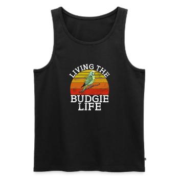 Budgie Gift - Men's Premium Organic Tank Top - black - Front - AI Model Male 178 light (178cm)