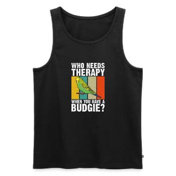 Budgie Gift - Men's Premium Organic Tank Top - black - Front - AI Model Male 178 light (178cm)