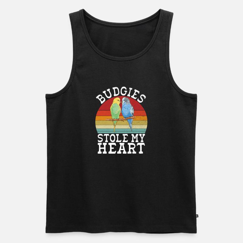 Budgie Gift - Männer Premium Bio Tank Top - Schwarz