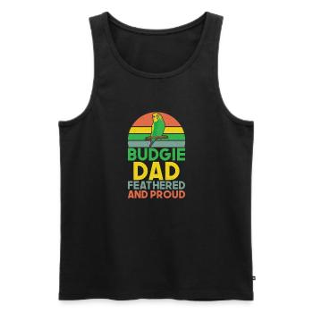 Budgie Gift - Men's Premium Organic Tank Top - black - Front - AI Model Male 178 light (178cm)
