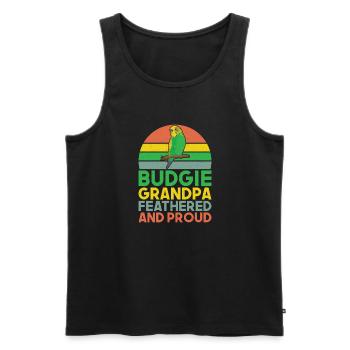 Budgie Gift - Men's Premium Organic Tank Top - black - Front - AI Model Male 178 light (178cm)