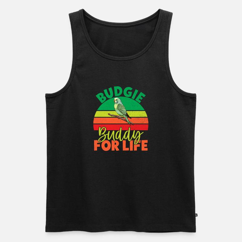 Budgie Gift - Männer Premium Bio Tank Top - Schwarz