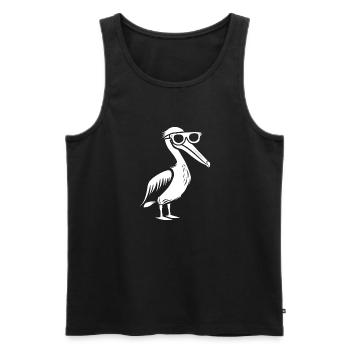 pelican - Men's Premium Organic Tank Top - black - Front - Michal (187cm)