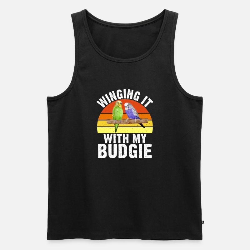Budgie Gift - Männer Premium Bio Tank Top - Schwarz
