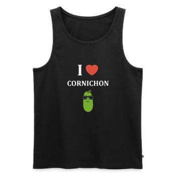 cornichon - Débardeur bio Premium Homme - noir - Devant - Michal (187cm)