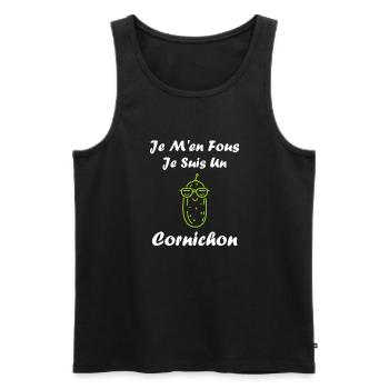 cornichon - Débardeur bio Premium Homme - noir - Devant - Michal (187cm)