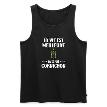 cornichon - Débardeur bio Premium Homme - noir - Devant - Michal (187cm)