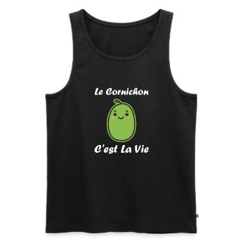 cornichon - Débardeur bio Premium Homme - noir - Devant - Michal (187cm)
