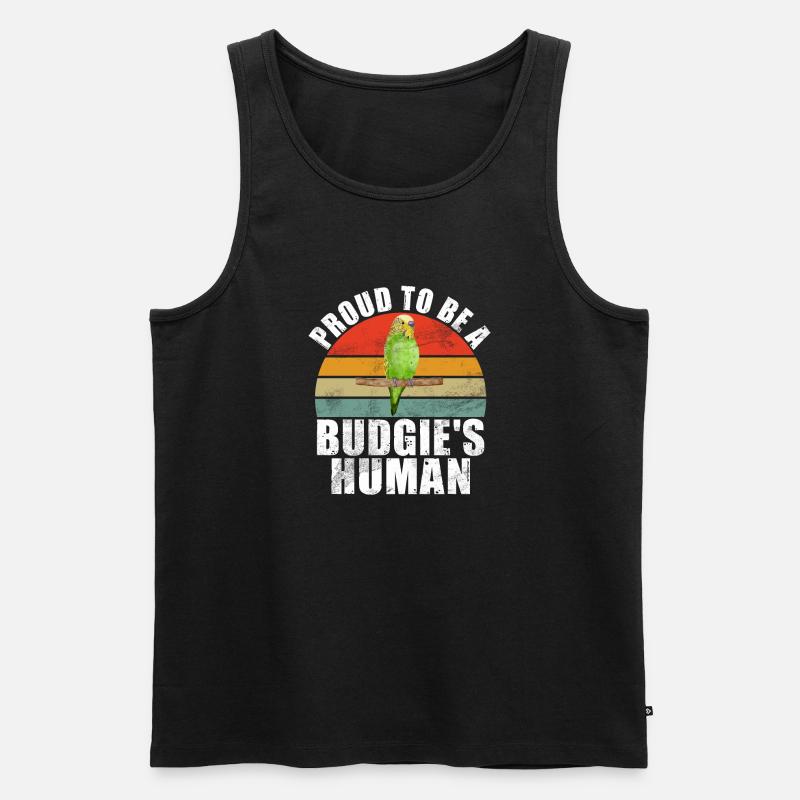 Budgie Gift - Männer Premium Bio Tank Top - Schwarz