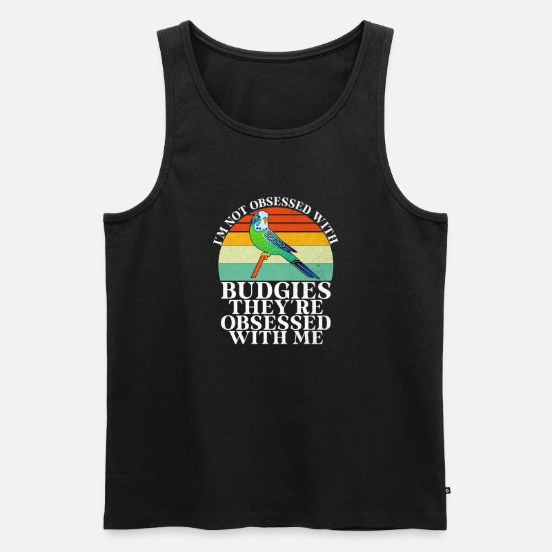 Budgie Gift - Männer Premium Bio Tank Top - Schwarz