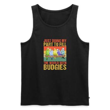 Budgie Gift - Men's Premium Organic Tank Top - black - Front - AI Model Male 178 light (178cm)