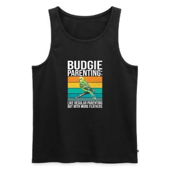Budgie Gift - Männer Premium Bio Tank Top - Schwarz - Vorne - Michal (187cm)