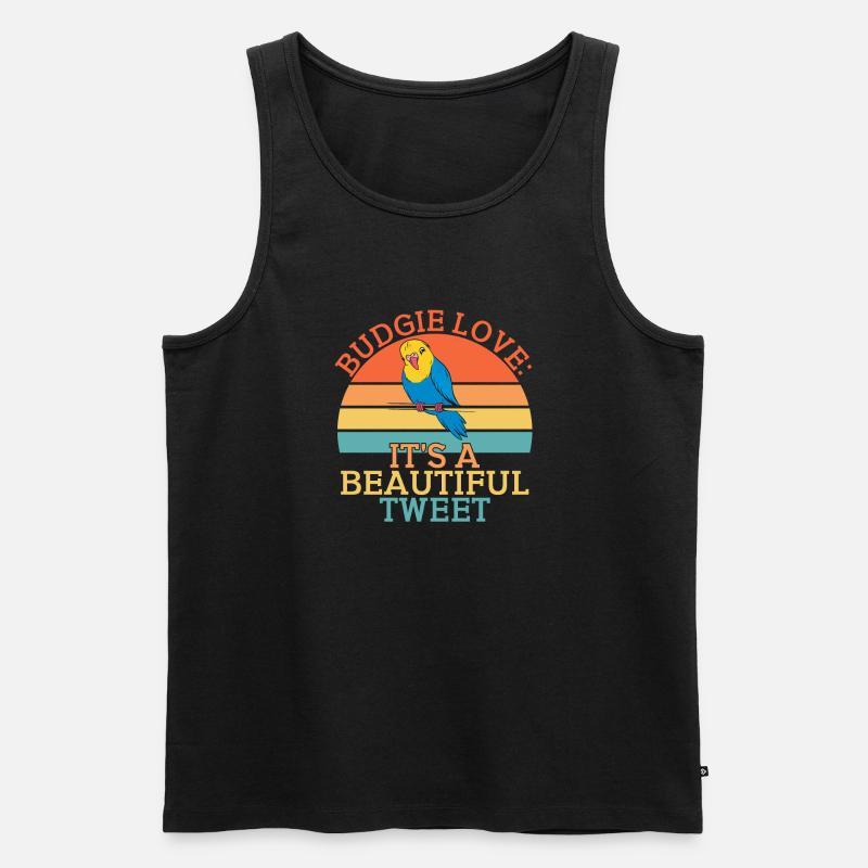 Budgie Gift - Männer Premium Bio Tank Top - Schwarz