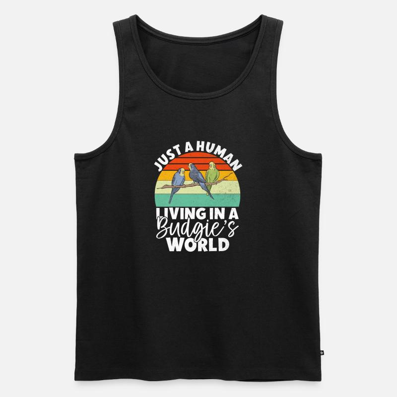 Budgie Gift - Männer Premium Bio Tank Top - Schwarz