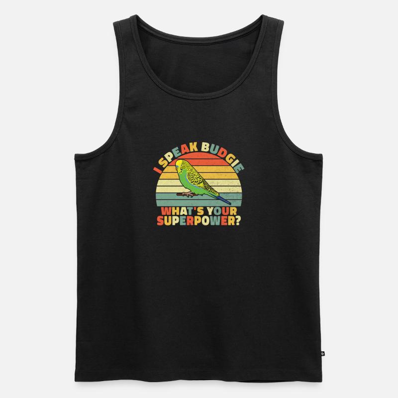 Budgie Gift - Männer Premium Bio Tank Top - Schwarz