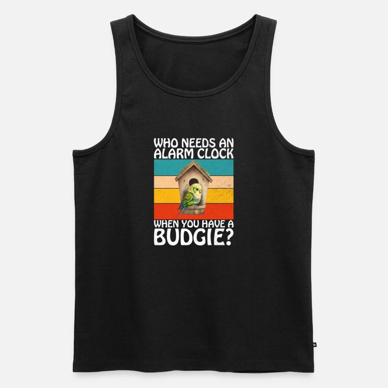 Budgie Gift - Männer Premium Bio Tank Top - Schwarz