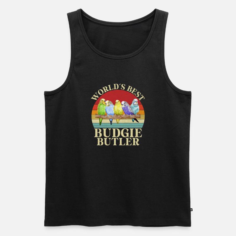 Budgie Gift - Männer Premium Bio Tank Top - Schwarz