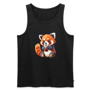 Red Panda Little Panda Bubble Tea Boba Tea - Débardeur bio Premium Homme - noir - Devant - Michal (187cm)