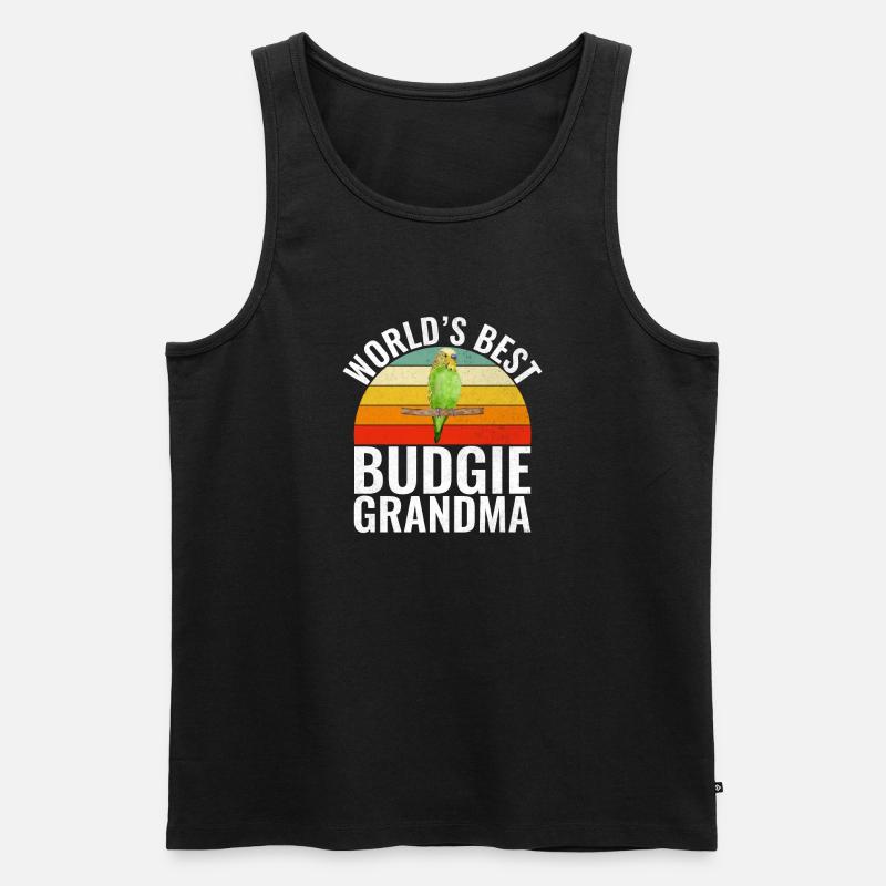 Budgie Gift - Männer Premium Bio Tank Top - Schwarz