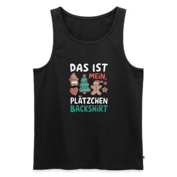 Cookie Baking Shirt Funny Christmas Design - Men's Premium Organic Tank Top - black - Front - Michal (187cm)