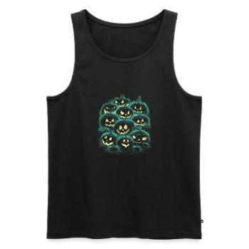 Glowing Pumpkin Parade – Halloween Pumpkin Design - Men's Premium Organic Tank Top - black - Front - AI Model Male 178 light (178cm)