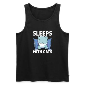 Cat Dad Gifts - Männer Premium Bio Tank Top - Schwarz - Vorne - Michal (187cm)