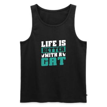 Cat Dad Gifts - Männer Premium Bio Tank Top - Schwarz - Vorne - Michal (187cm)