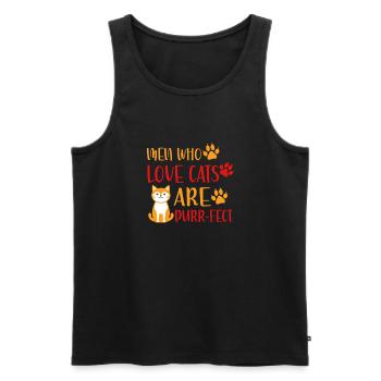 Cat Dad Gifts - Männer Premium Bio Tank Top - Schwarz - Vorne - Michal (187cm)