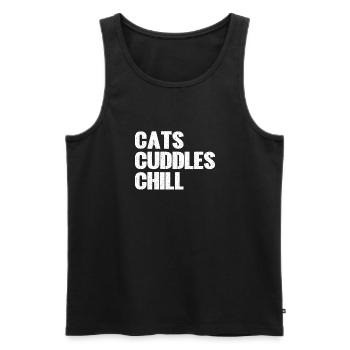 Cat Dad Gifts - Männer Premium Bio Tank Top - Schwarz - Vorne - Michal (187cm)