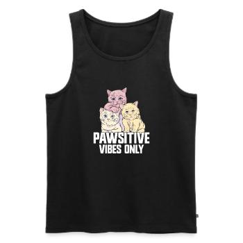Cat Dad Gifts - Men's Premium Organic Tank Top - black - Front - Michal (187cm)