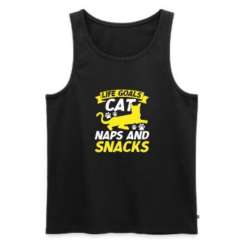 Cat Dad Gifts - Männer Premium Bio Tank Top - Schwarz - Vorne - Michal (187cm)