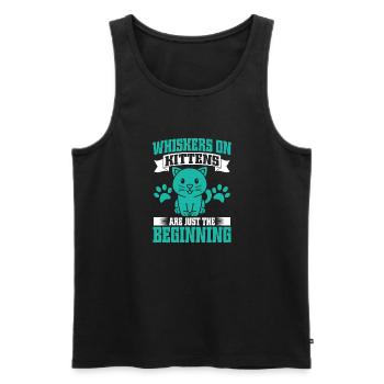 Cat Dad Gifts - Männer Premium Bio Tank Top - Schwarz - Vorne - Michal (187cm)