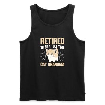 Cadeaux de grand-mère chat - Débardeur bio Premium Homme - noir - Devant - Michal (187cm)