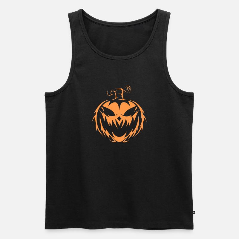 Kürbis - Männer Premium Bio Tank Top - Schwarz