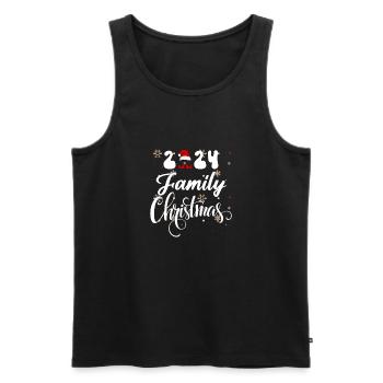 2024 family Christmas - Men's Premium Organic Tank Top - black - Front - Michal (187cm)